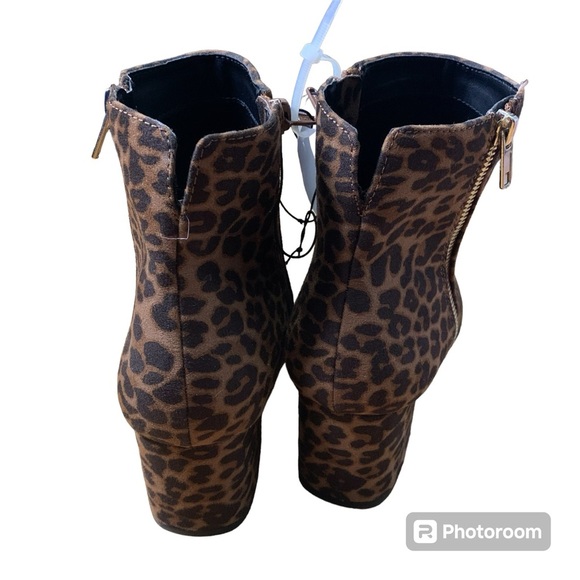 Leopard Print Ankle Boots Block Heel Massini Womens Size 10 NEW WITH TAG - Picture 2 of 7